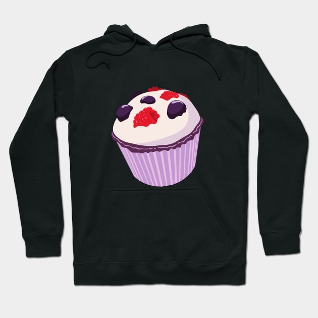 Berries Cupcake Sugar Sweet Dessert Love Sugar Food Foodie Cute Funny Happy Sarcastic Gift Hoodie by EpsilonEridani